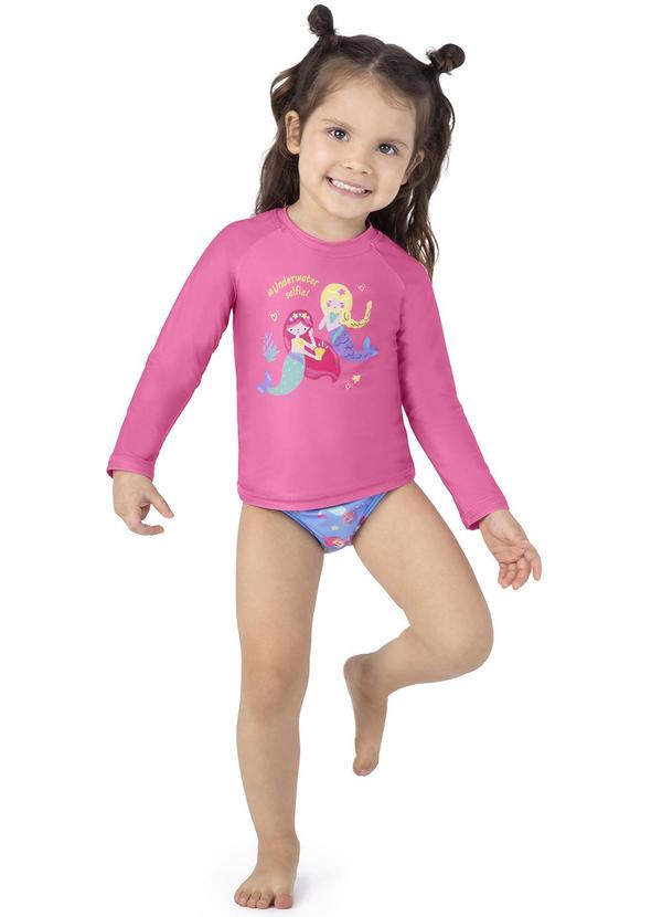 Malwee Kids - Conjunto Rosa Escuro Sereias Malha Uv50+ Menina
