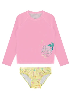 Malwee Kids - Conjunto Sereia Malha Uv Rosa - MALWEE KIDS
