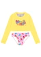 Malwee Kids - Conjunto Corações Malha Uv50 Rosa - variação: Amarelo