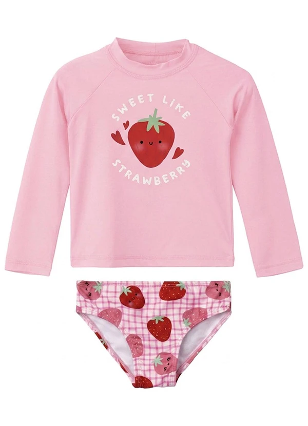 Malwee Kids - Conjunto Sweet Like Strawberry Uv50+ Rosa Escuro