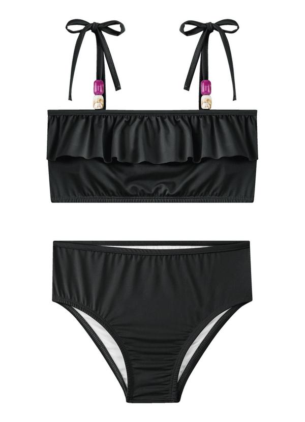 Marlan - Conjunto Tanga em Malha Proteção Uv Preto