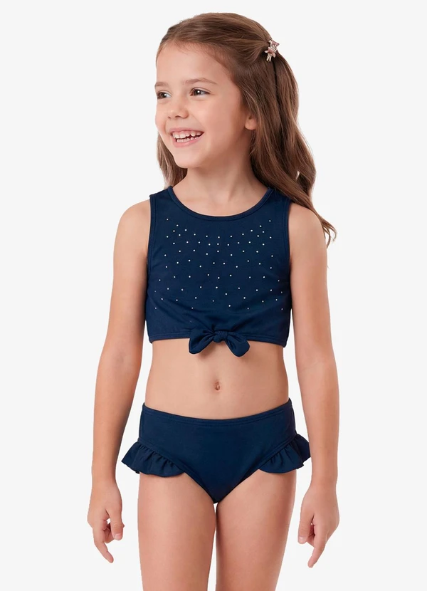 Rovi Kids - Conjunto Verão Menina Biquíni Strass Azul