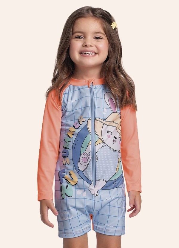 Fakini Kids - Macacao Moda Praia Laranja 2