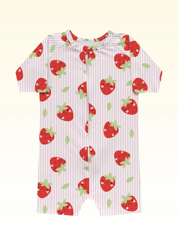 Fakini Kids - Macacão Moda Praia Vermelho