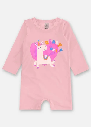 Up Baby - Macaquinho Bebê Menina Fps +50 Rosa - UP BABY