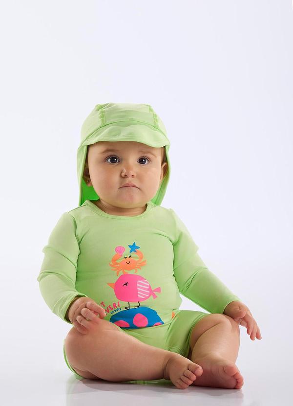 Up Baby - Macaquinho Bebê Menina Fps +50 Verde