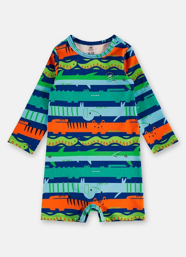 Up Baby - Macaquinho Praia Fps 50+ Animais Up Baby Azul