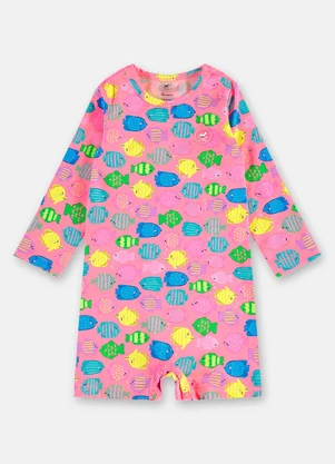 Up Baby - Macaquinho Praia Fps 50+ Peixinhos Rosa - UP BABY