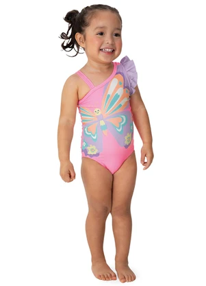 Malwee Kids - Maiô Borboleta em Malha Uv Rosa - MALWEE KIDS