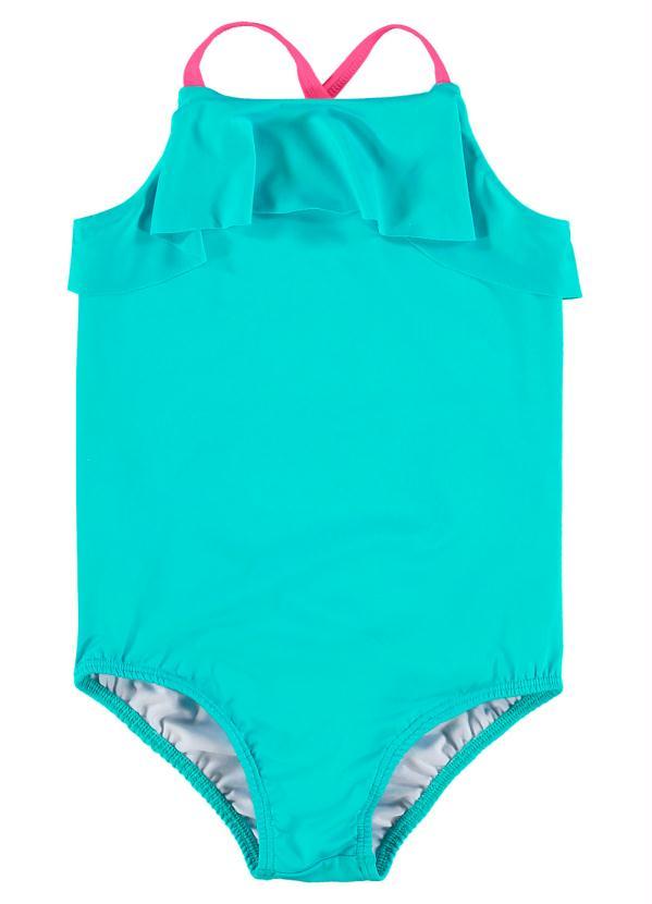 Quimby - Maiô Ciganinha Infantil Neon Fps +50 Azul