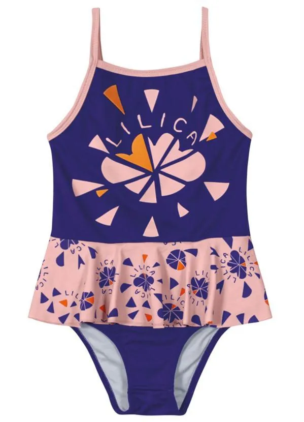 Lilica Ripilica - Maiô com Proteção Solar Infantil Azul