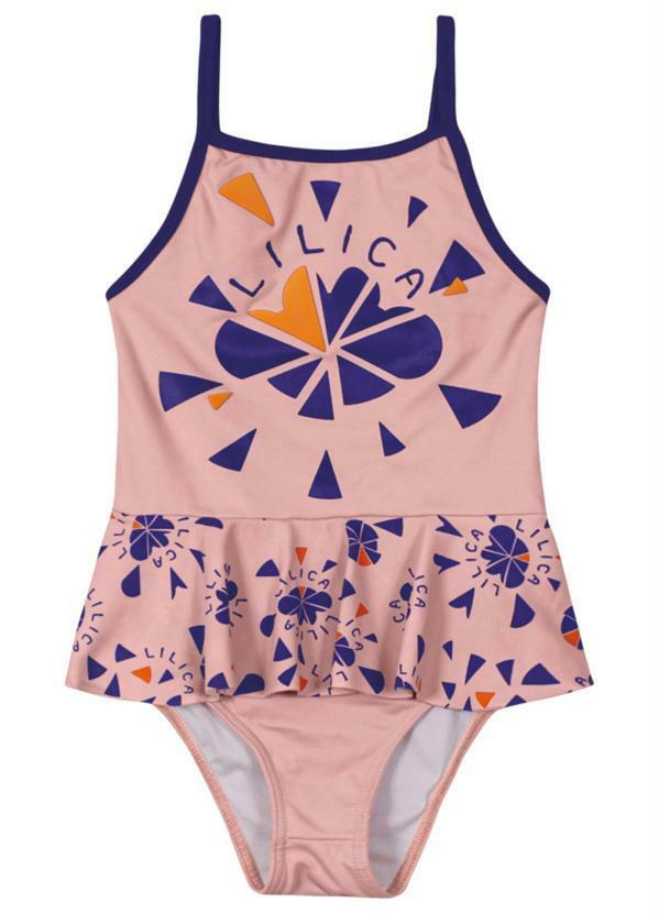 Lilica Ripilica - Maiô com Proteção Solar Infantil Rosa