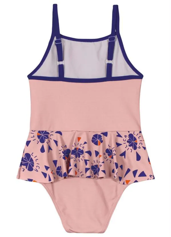 Lilica Ripilica - Maiô com Proteção Solar Infantil Rosa 2