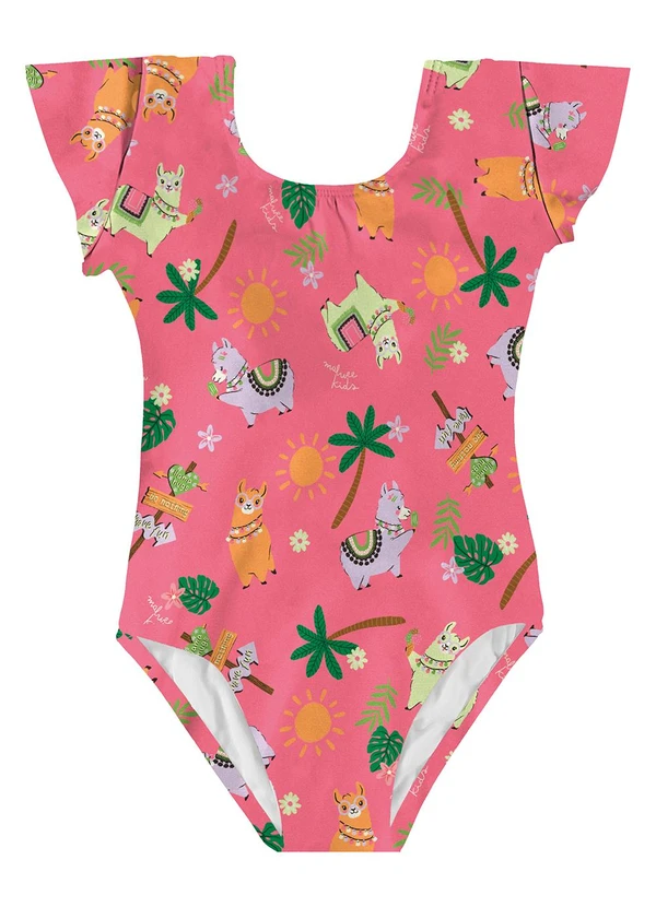 Malwee Kids - Maiô Coral Lhamas Malha Uv