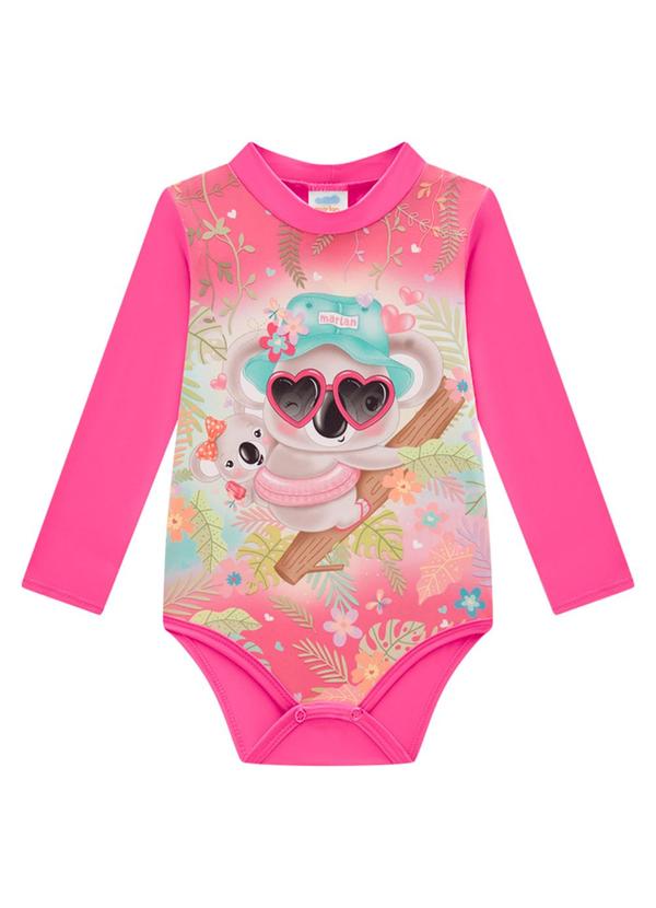 Marlan - Maiô e Chapéu Praia Bebê Proteção Uv50+ Rosa 4