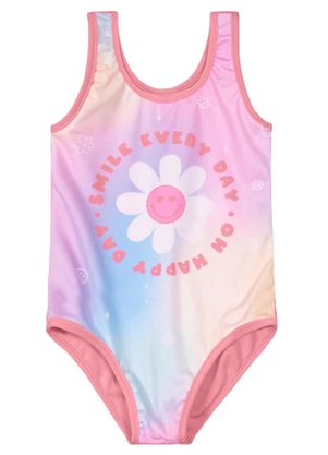 Brandili - Maiô em Malha Uv Infantil Menina  Rosa - BRANDILI