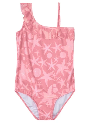 Brandili - Maiô em Malha Uv Infantil Menina  Rosa - BRANDILI