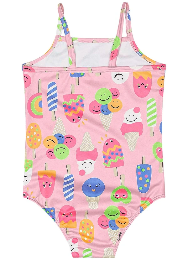 Quimby - Maiô Estampado Fps +50 Menina Rosa 2