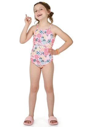 Marlan - Maiô Estampado Infantil Menina Proteção Uv Rosa - MARLAN