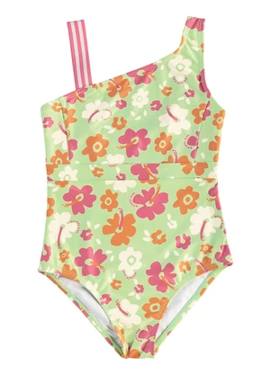 Malwee Kids - Maiô Floral Malha Uv Verde Claro - MALWEE KIDS