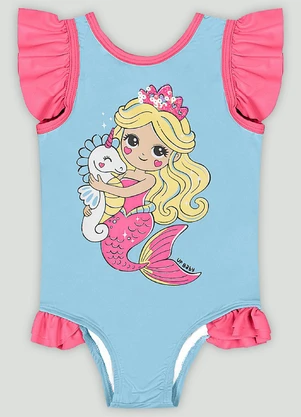 Maiô Infantil com Fps+50 e Babados Up Baby Azul - UP BABY
