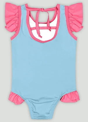 Maiô Infantil com Fps+50 e Babados Up Baby Azul - UP BABY