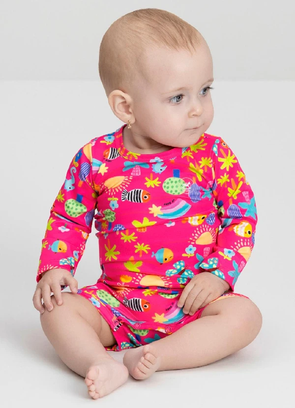 Up Baby - Maiô Infantil com Fps+50 Rosa