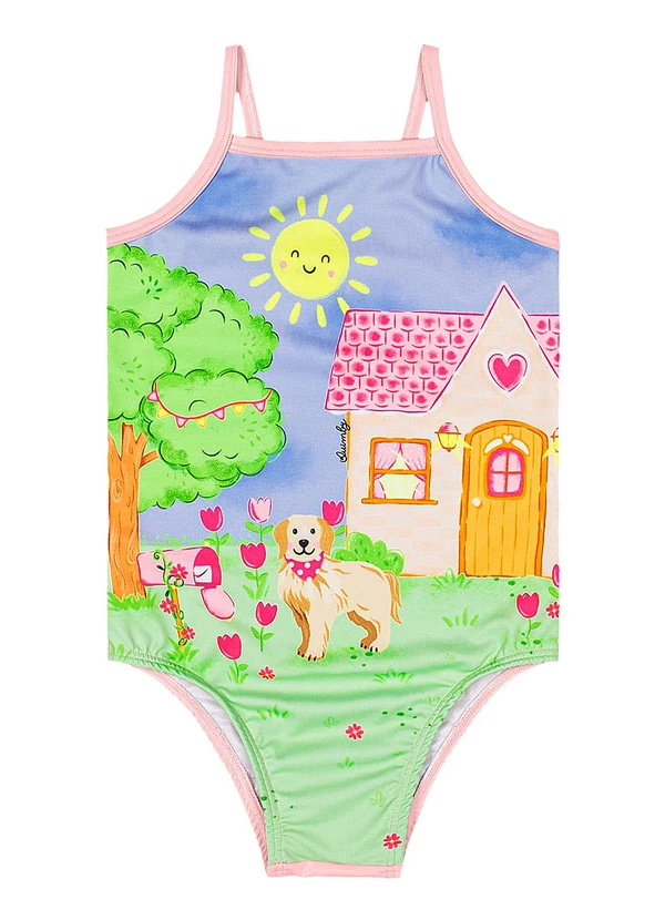 Quimby - Maiô Infantil em Malha Uv Dry Rosa 3