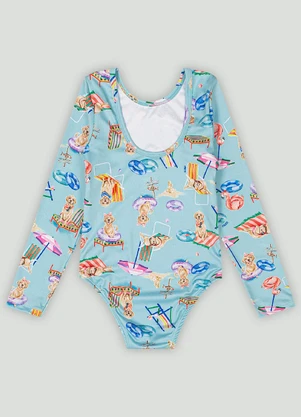 Maiô Infantil em Poliéster e Elastano Quimby Azul - QUIMBY