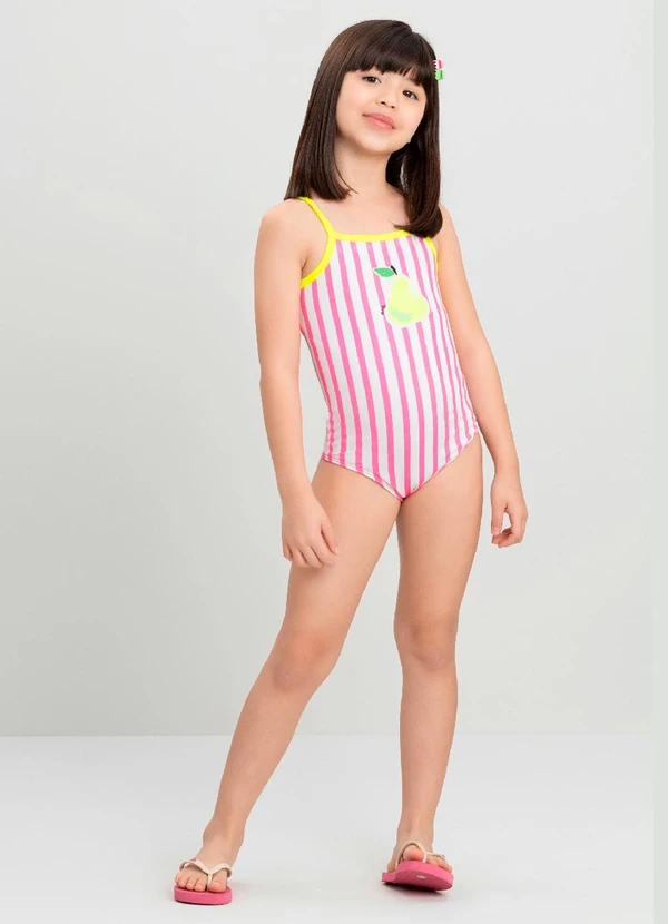 Quimby - Maiô Infantil em Poliéster e Elastano Quimby Rosa