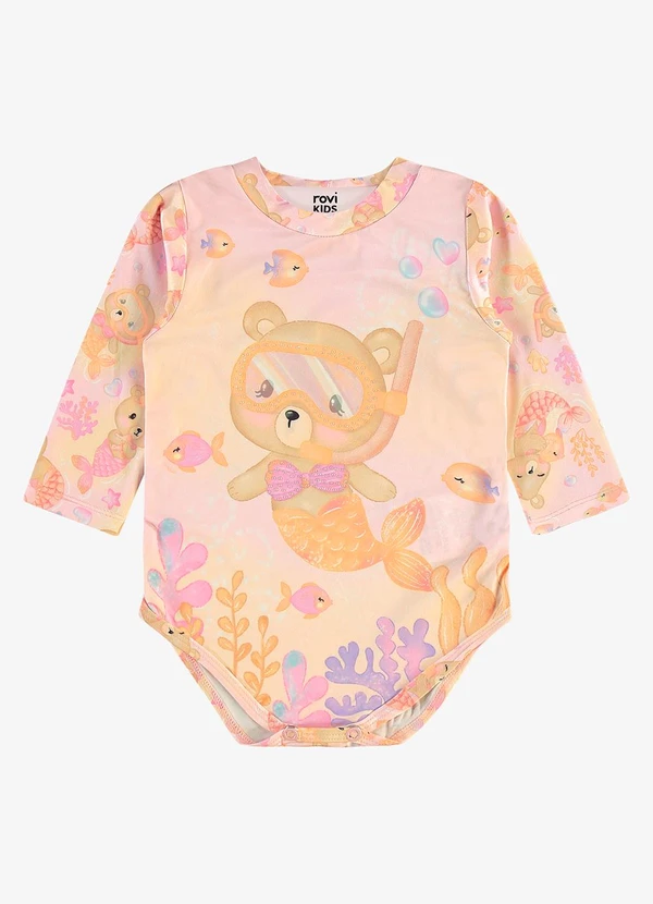 Rovi Kids - Maiô Infantil Estampado Proteção Uv Rosa
