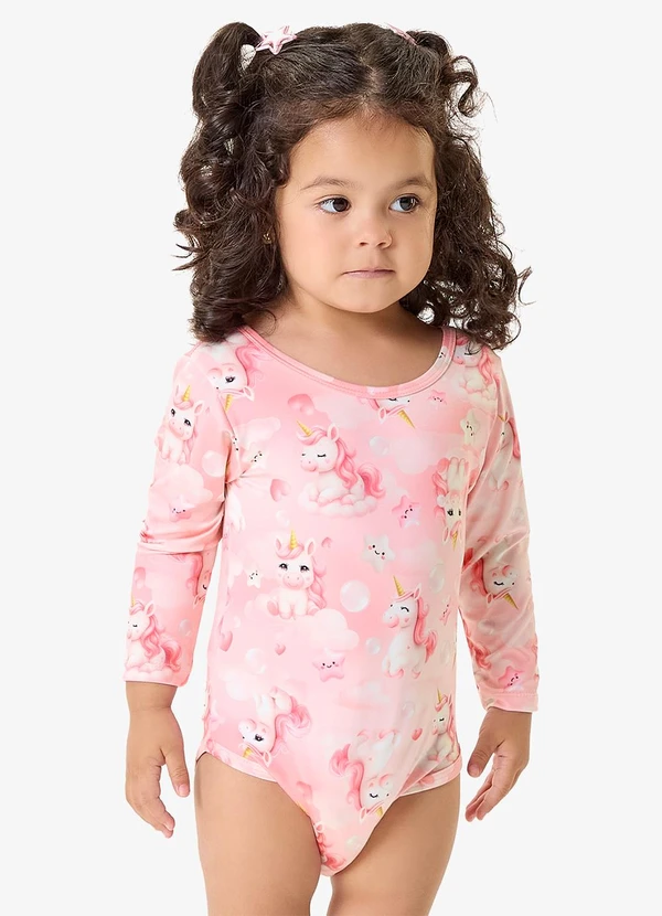 Rovi Kids - Maiô Infantil Estampado Proteção Uv Rosa