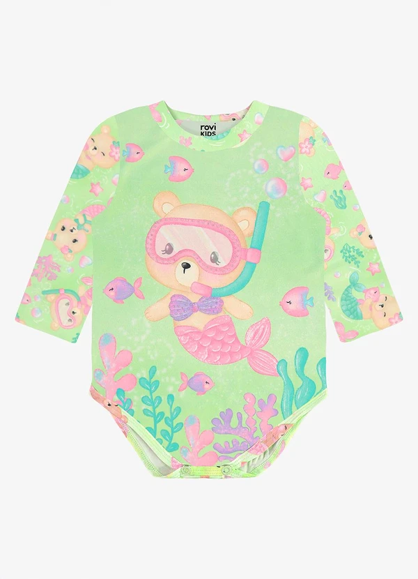 Rovi Kids - Maiô Infantil Estampado Proteção Uv Verde