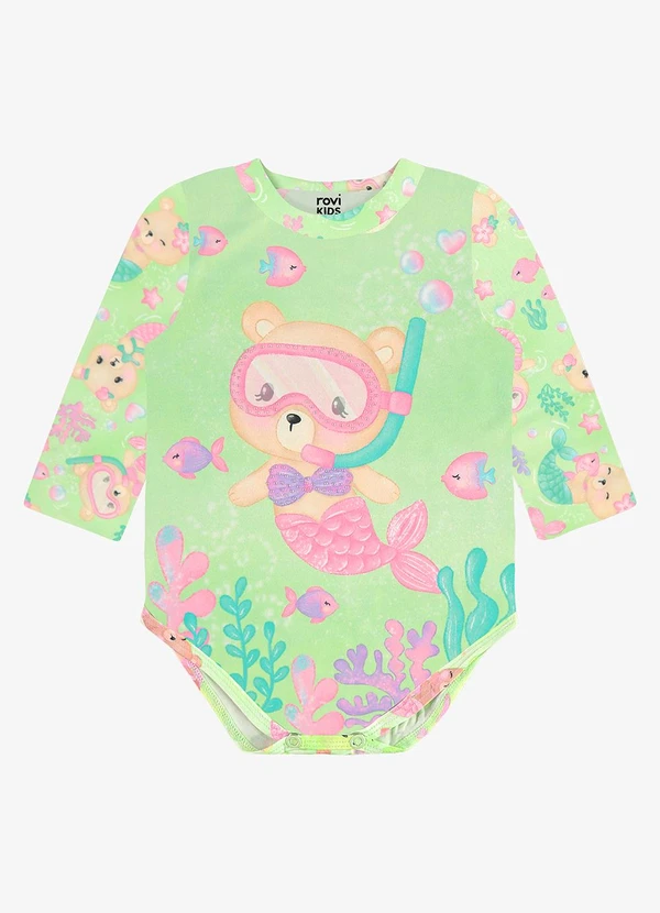 Rovi Kids - Maiô Infantil Estampado Proteção Uv Verde