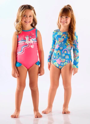 Up Baby - Maiô Infantil Fps+50 Forrado Rosa - UP BABY