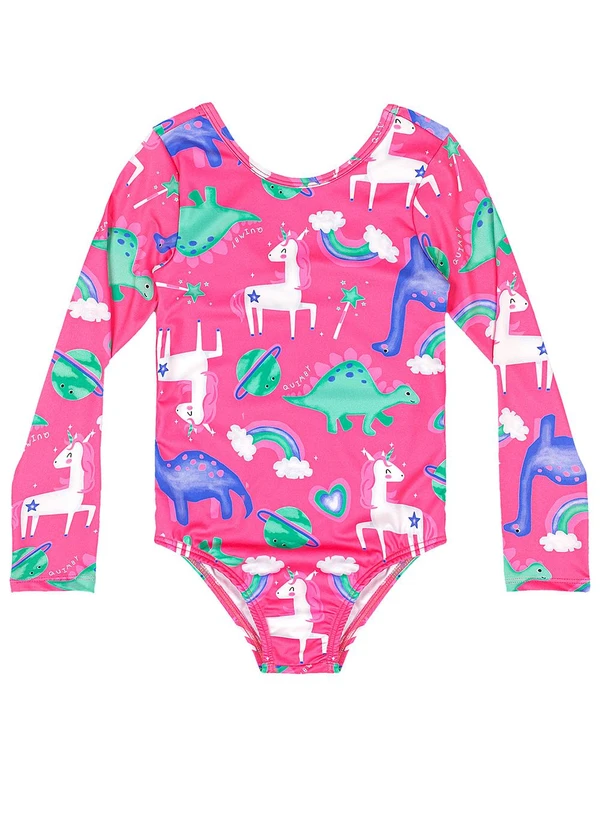 Quimby - Maiô Infantil Manga Longa Fps 50+ Rosa 2