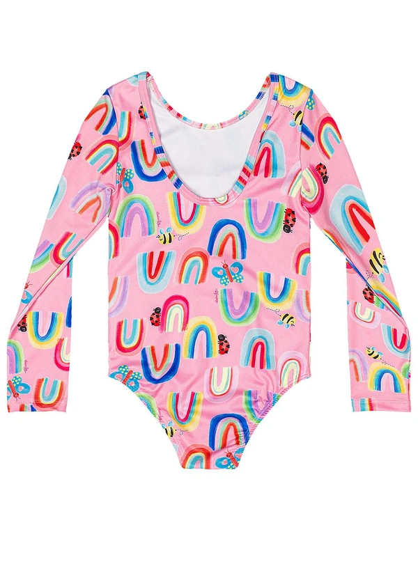 Quimby - Maiô Infantil Manga Longa Fps 50+ Rosa 2