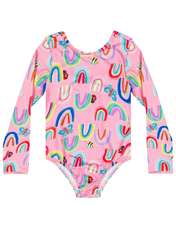 Quimby - Maiô Infantil Manga Longa Fps 50+ Rosa 3