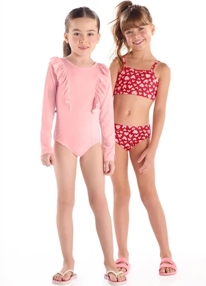 Quimby - Maiô Infantil Manga Longa Fps 50+ Rosa - QUIMBY