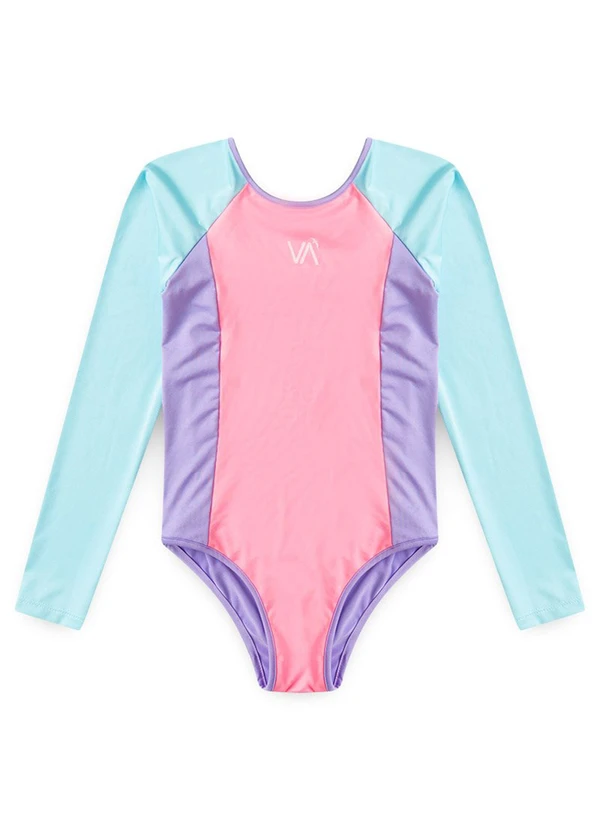 Vida Costeira - Maiô Infantil Manga Longa Uv50+  Lilás 5