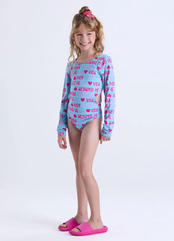 Vida Costeira - Maiô Infantil Manga Longa Uv50+ Roxo