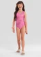 Brandili - Maiô Infantil Menina de Flores em Malha Uv Rosa - variação: Rosa