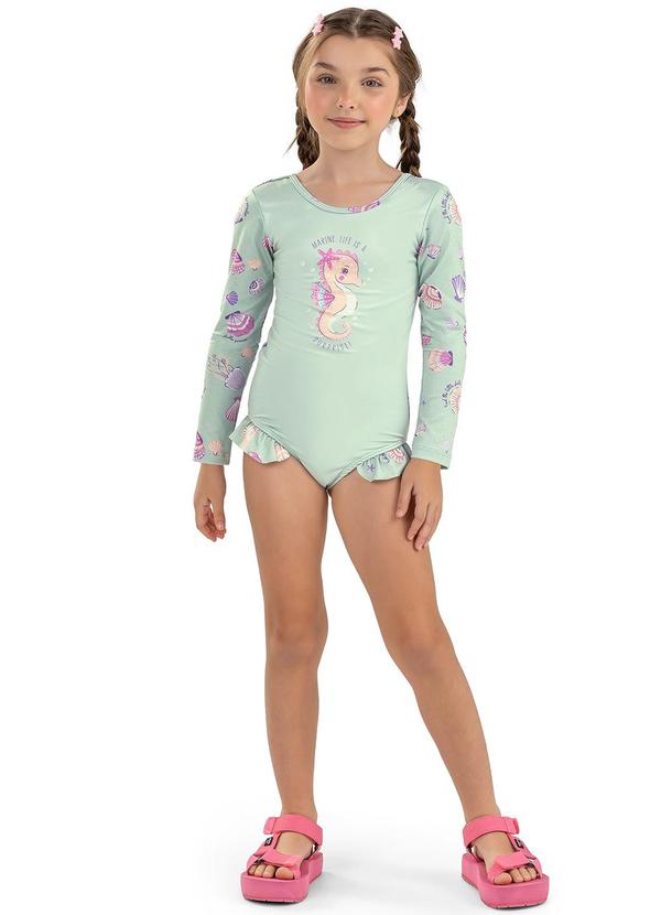 Elian - Maiô Infantil Menina Marine Elian Verde