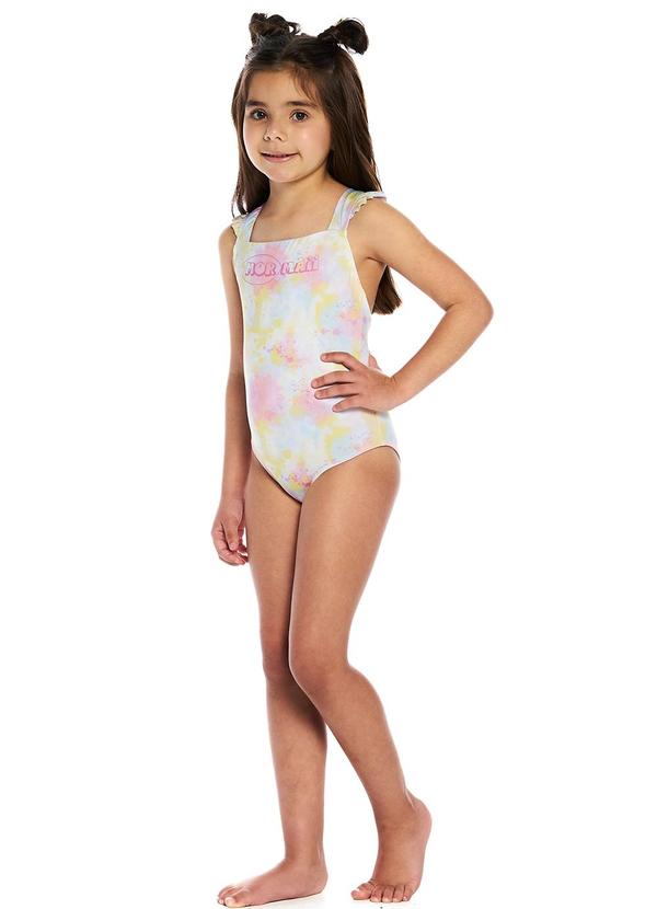 Mormaii - Maiô Infantil Ombro com Babado Rosa