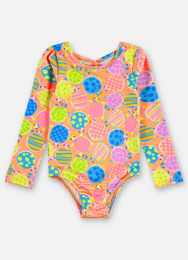 Up Baby - Maiô Infantil Poliéster Fps +50 Laranja