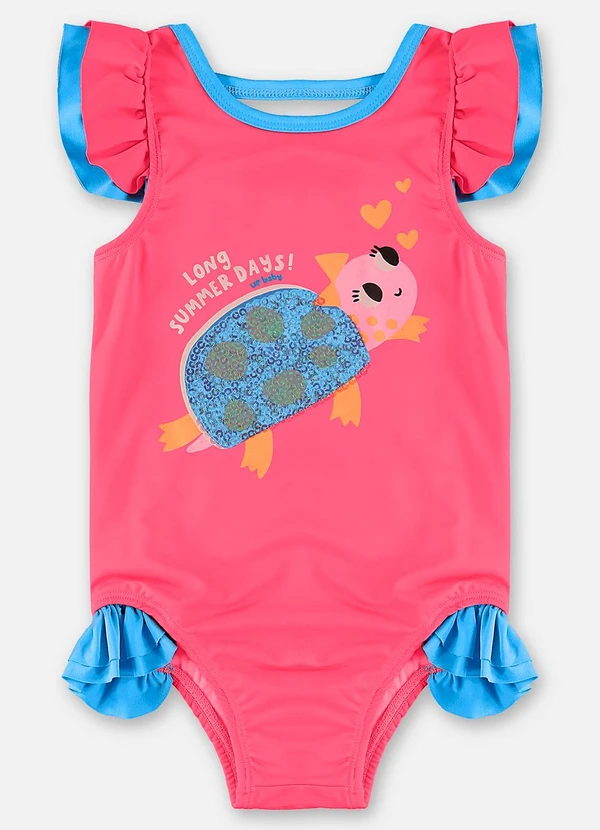 Up Baby - Maiô Infantil Poliéster Fps +50 Rosa 4