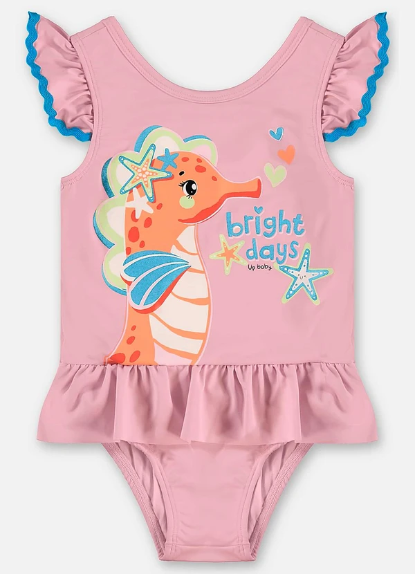 Up Baby - Maiô Infantil Poliéster Uv Fps +50 Rosa 4