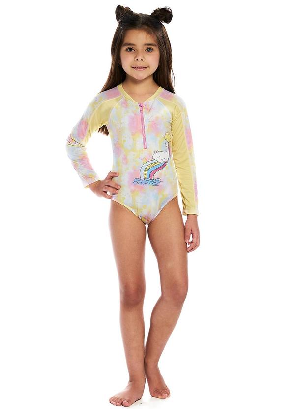 Mormaii - Maiô Infantil Solar Uv com Recorte e Silk Rosa