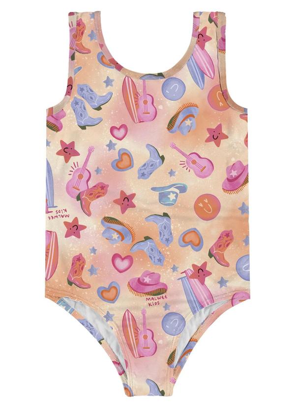 Malwee Kids - Maiô Laranja Claro Country Malha Uv