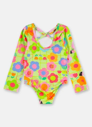 Up Baby - Maiô Manga Longa Malha Fps+50 Forro Verde - UP BABY